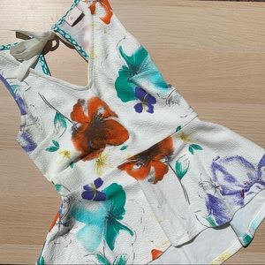 Anthropologie Floral Peplum Top